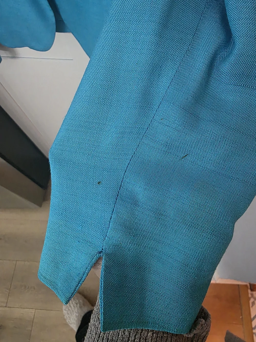 Vintage Christian Dior Women's Teal Collarless Jacket